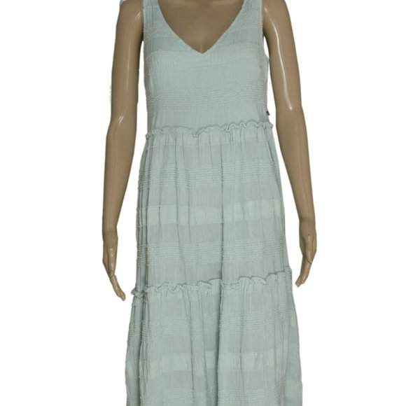 Old khaki Women's Augusta Dress Textured Ruffle Blue New - Picture 5 of 8